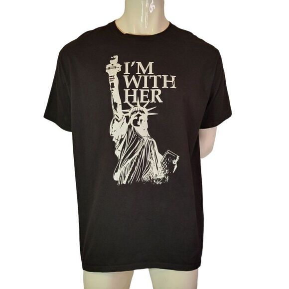 Port & Company "I'm With Her" Print T-Shirt (Size XL) - Picture 1 of 7